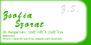 zsofia szorat business card